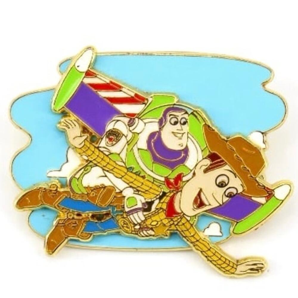 Loungefly Disney Pixar Toy Story Woody & Buzz Flying Layered Enamel Pin new